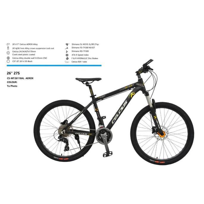 Sepeda Gunung Mtb 26 Celcius Alloy Aerox 27 Speed