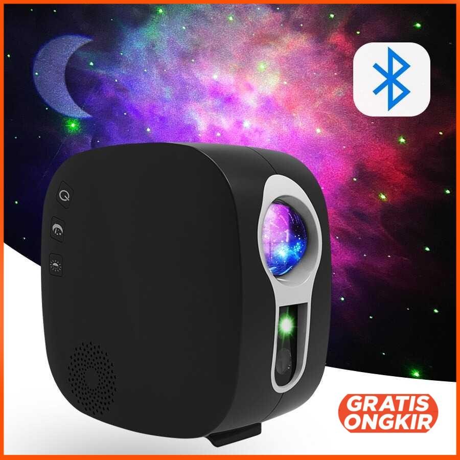 Speaker Bluetooth Lampu Proyektor Tidur Cahaya Bintang Galaxy