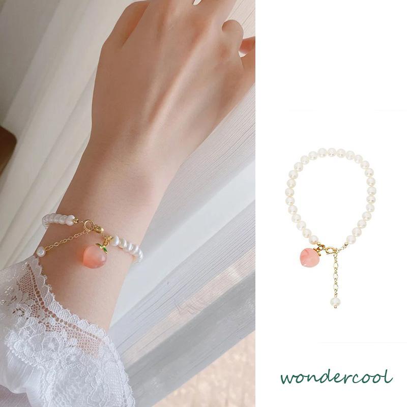 Gelang Mutiara Persik Pelajar Wanita Niche Design Sisters Couple Best Friends Gelang-Won