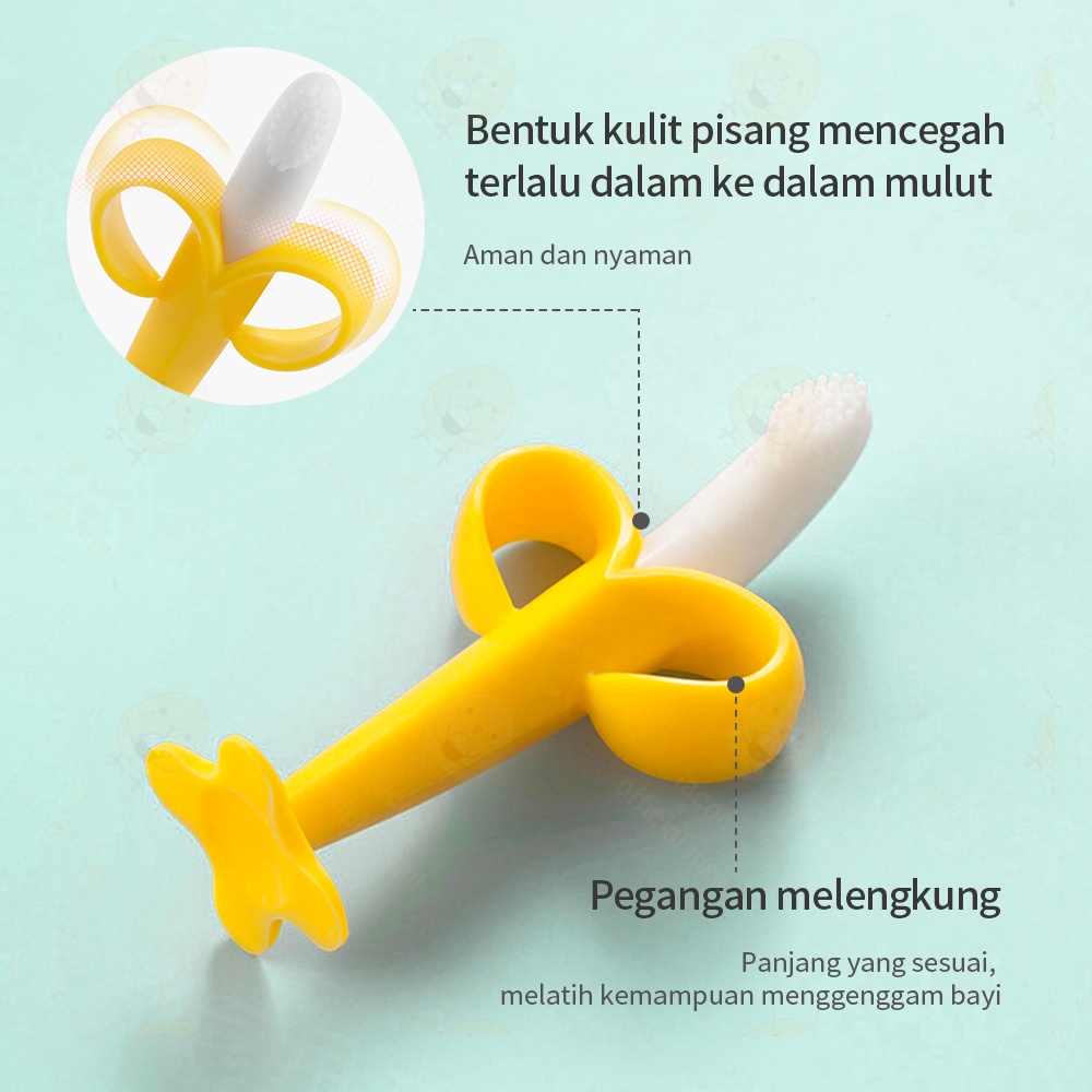 Lacoo Mainan teether bayi bentuk pisang Gigitan bayi bahan silikon BPA free