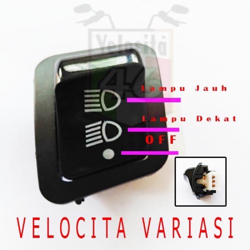 Saklar Lampu Tombol Dim 3 Titik Tec Revo Beat F1 Blade New Vario 125 Spacy F1 Scoopy F1 Supra X