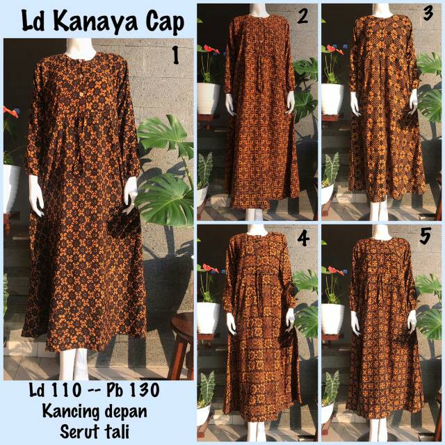 LD Kanaya Cap Longdress Rayon Daster Sogan Busui Friendly Baju Hamil Jumbo Cantik Bumil Bali Solo