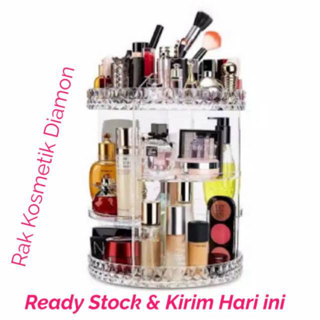  Rak  Acrylic Kosmetik  Make Up Putar  360 derajat Cek 