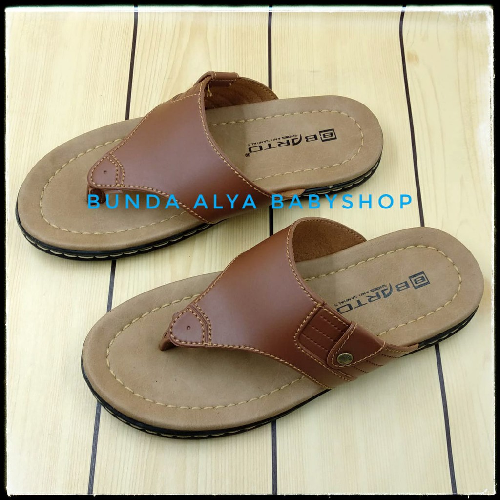 Sandal Pria Jepit Casual Ukuran 39 - 43 Simple Elegant - Sendal Jepit Cowok Polos COKLAT Semi Formal