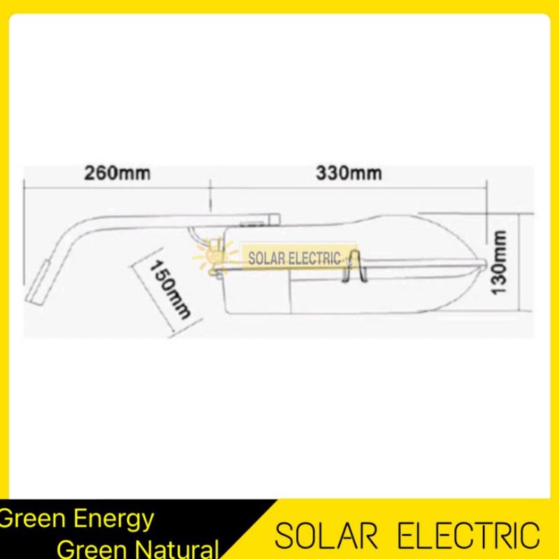 Kap Lampu Jalan PJU Waterproof LED Outdoor Fiting E27 + TIANG KABEL Kualitas SNI