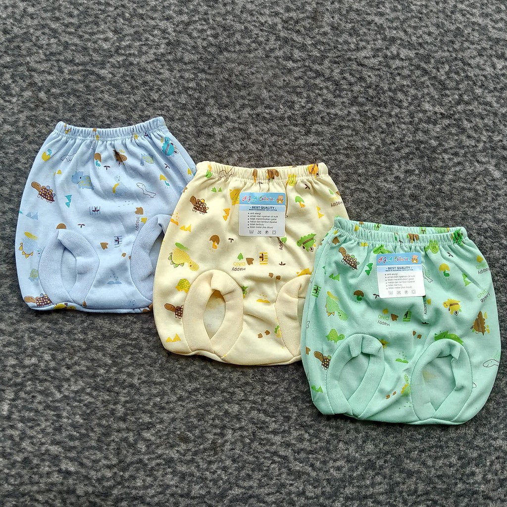 3 Pcs Celana Dalam Pop Bayi ELVIRA Baby - Celana Pop Bayi - Mix 3 Warna Bermotif