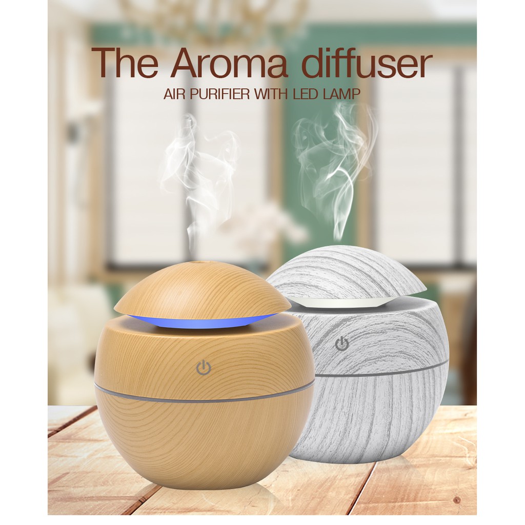 Aolida Air Humidifier diffuser Aromatherapy USB Oil Aromaterapi Pengharum Ruangan Cocok Untuk Mobil Dan Kamar Desain Kayu-2