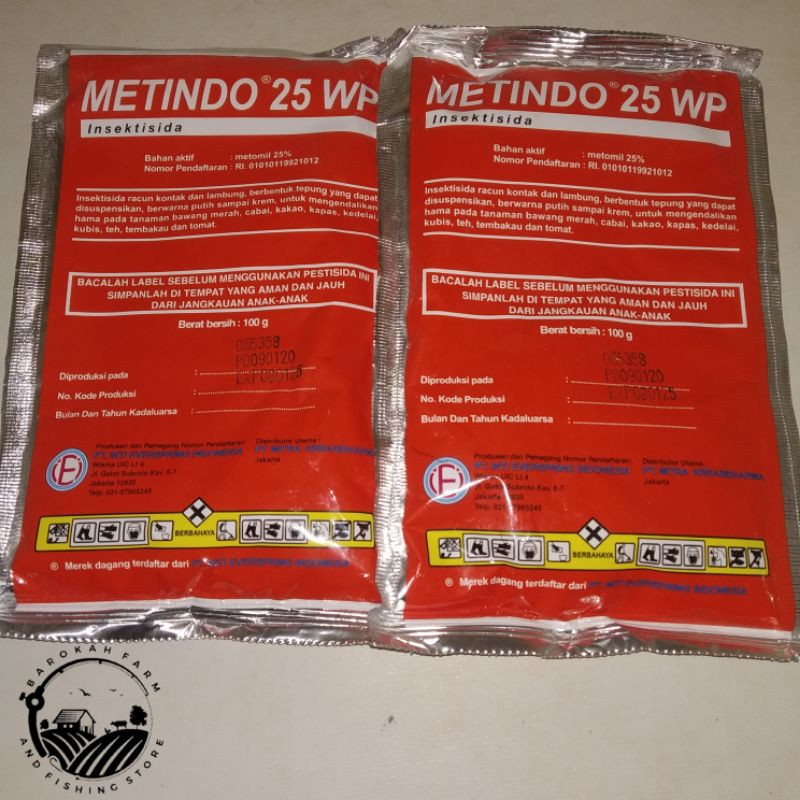 insektisida METINDO 25WP bahan aktif : metomil 25%