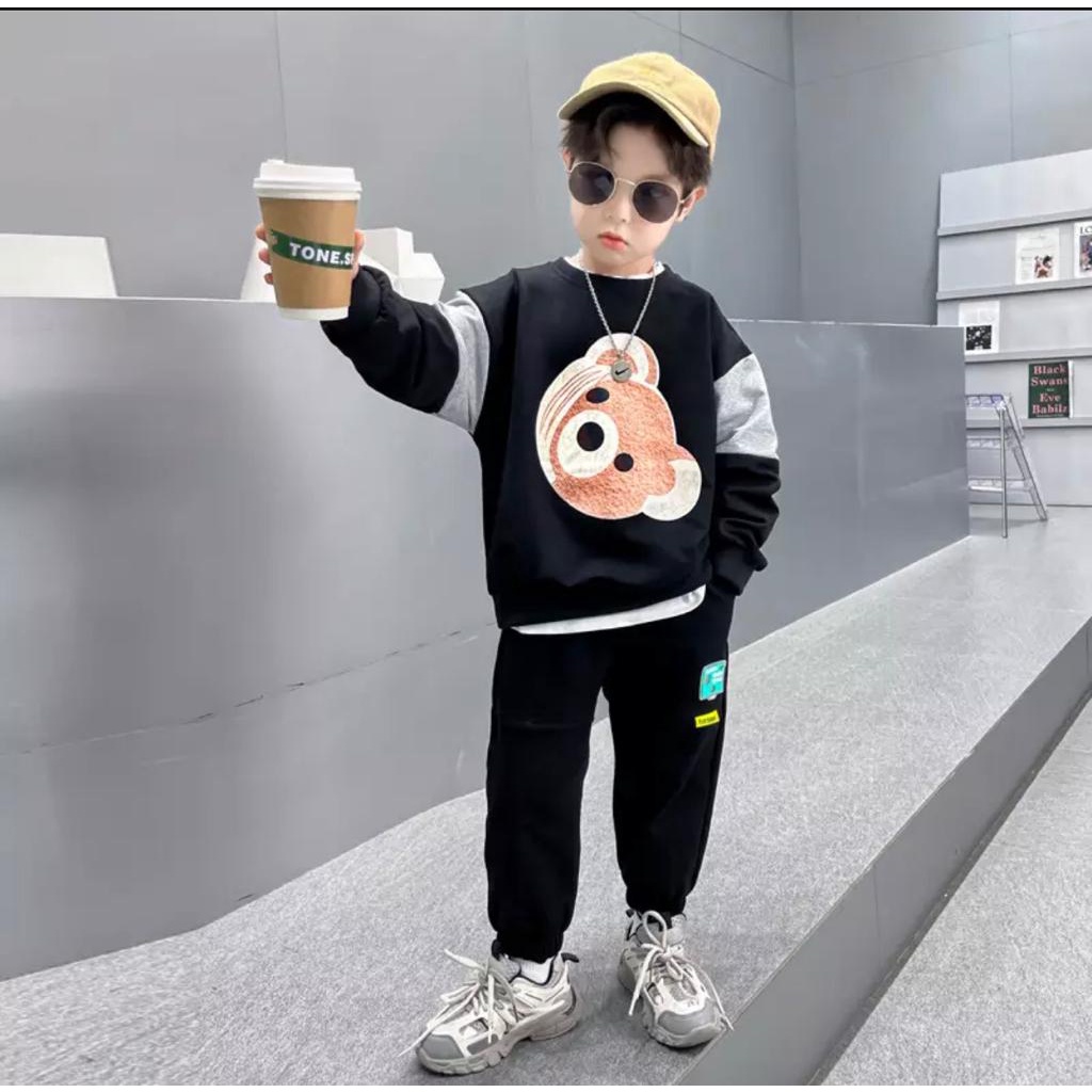 SETELAN BAJU MODEL KOREA SETELAN SWEATER ANAK UMUR 1-5 TAHUN