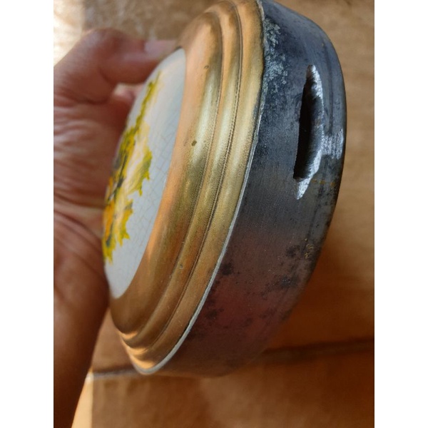 Bandul Jam Grandfather Antik motif Eropa Material Keramik pecah seribu