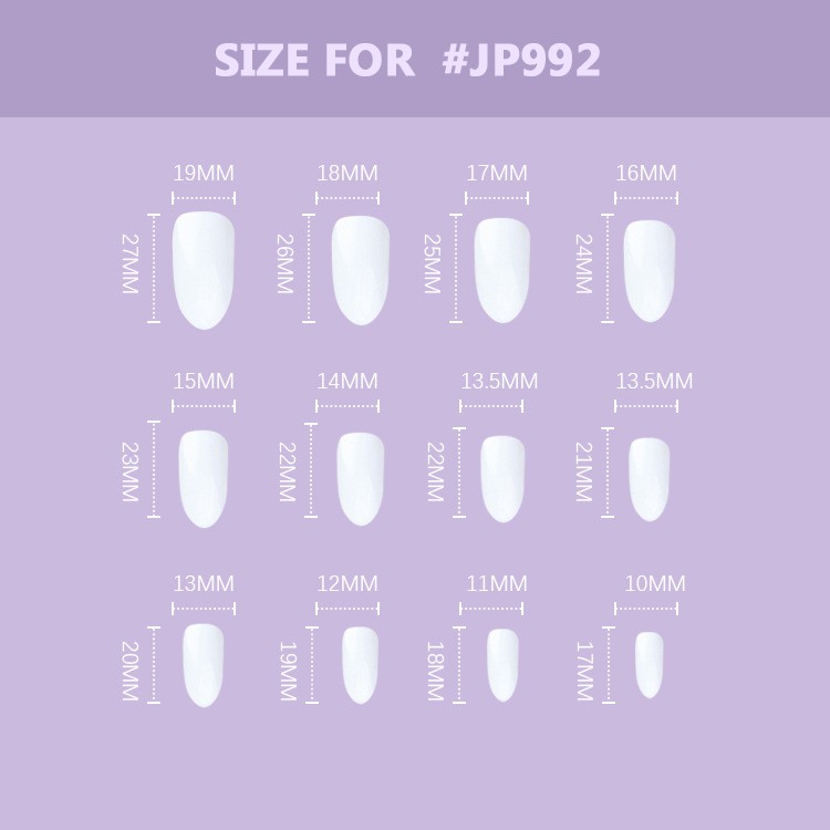 24 PCS False Nail #JP992 High Quality | Kuku Palsu Doff / Matte | Waterproof