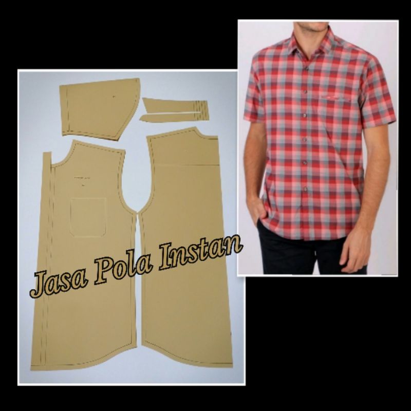pola kemeja lengan pendek