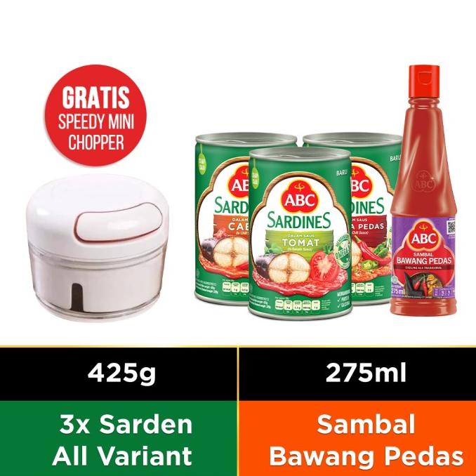 

ABC Bundling Sarden 425g (All Variant) & Saus Sambal Bawang Pedas 275