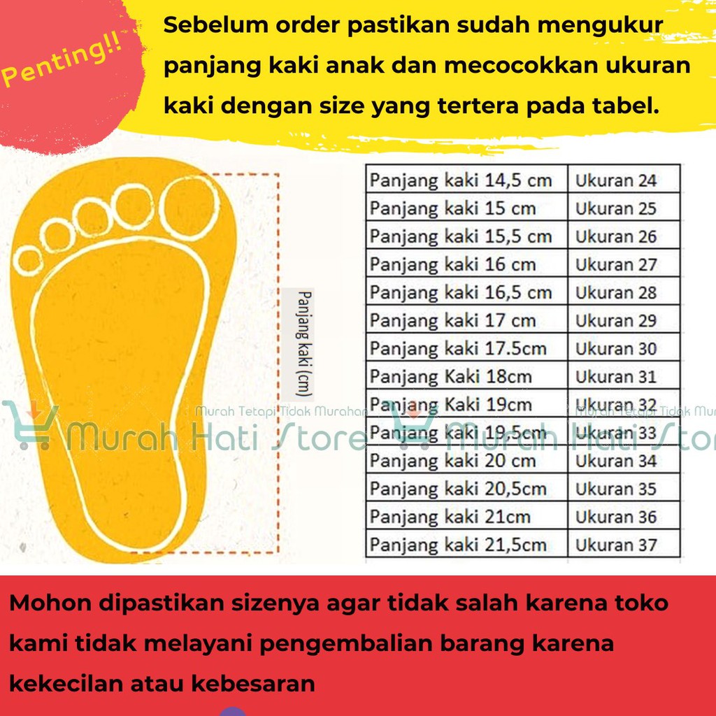 ukuran sepatu anak nike