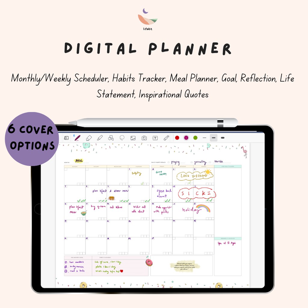 

Monthly Planner /Journal (Undated, DIGITAL)