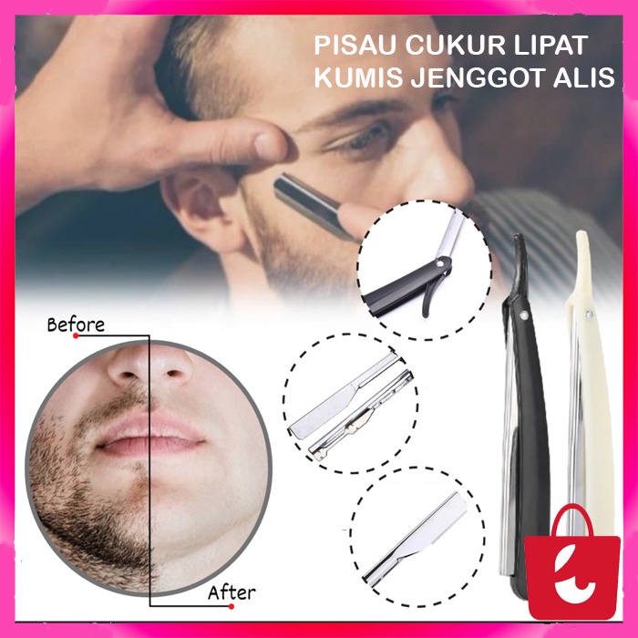 ✅ Bisa COD Pisau Cukur Lipat Alat Cukur Rambut Salon Barbershop Kumis Jenggot Alis / Razor Manual Shaver Serbaguna Cukuran Barber