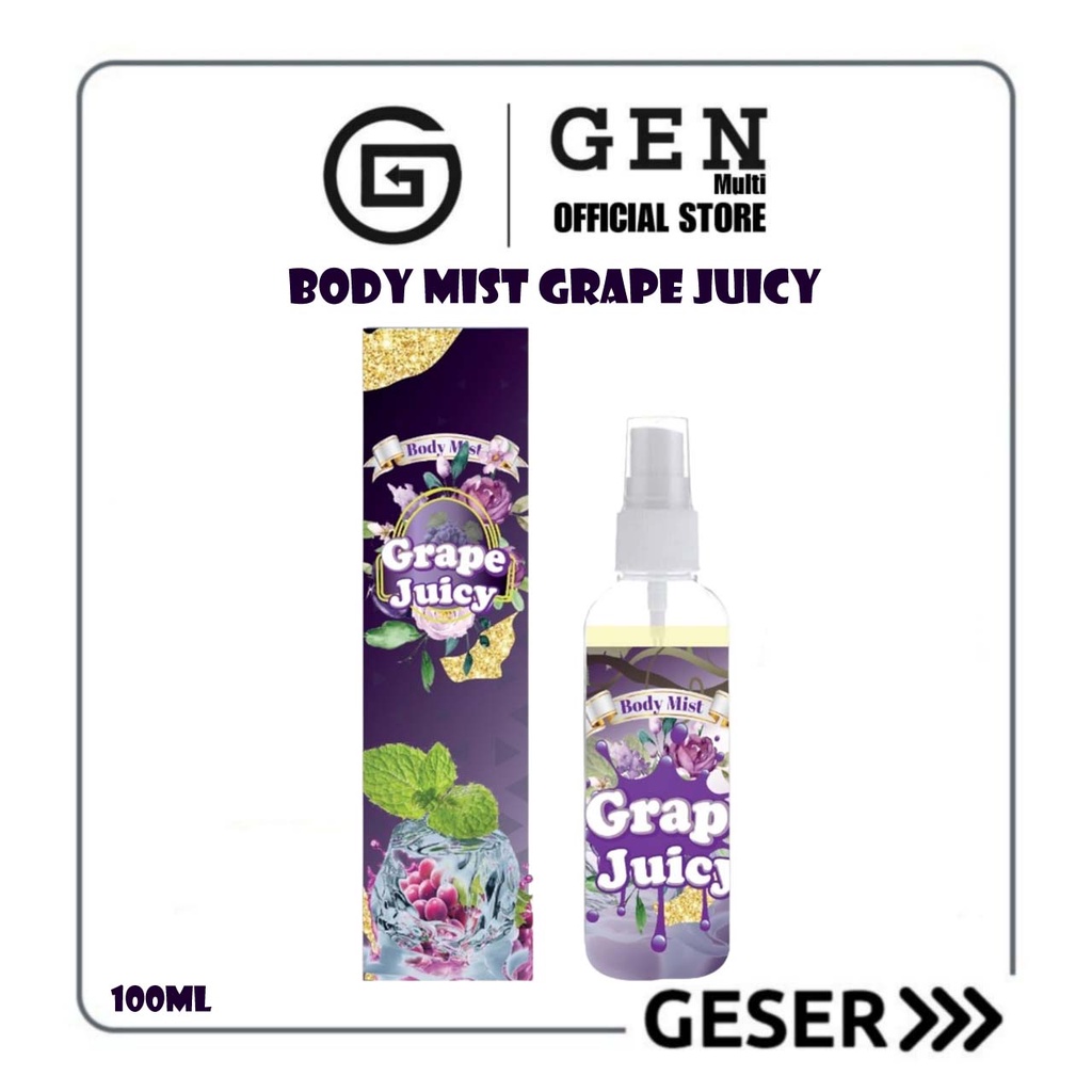 GEN - Parfum Body Mist Grape Juicy 100ml Premium /  Body Mist Grape Juicy 100ml Best Seller / Parfum Unisex Tahan Lama