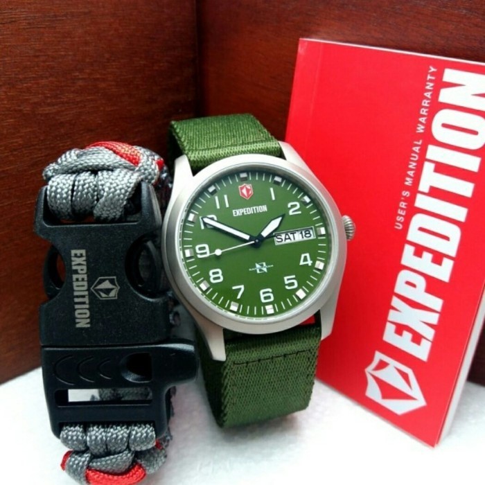 JAM TANGAN PRIA EXPEDITION E 6794 TALI KANVAS FREE GELANG ORIGINAL GARANSI RESMI 1 TAHUN