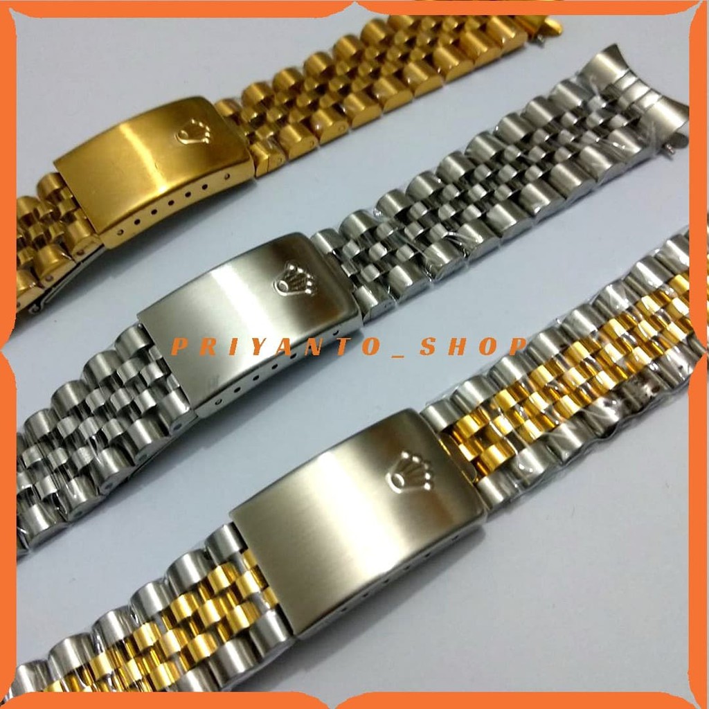 Strap Tali Jam Tangan Rantai stainless steel jam tangan rolex datejust pria 20MM Premium