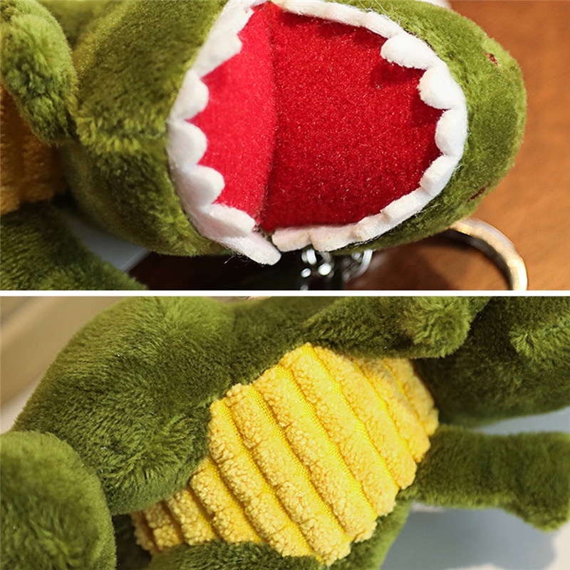 TK 14cm Mini Dinosaur Plush Toys Key Chain Bag Pendant Cute Tyrannosaurus Doll