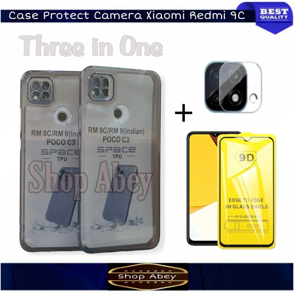 Promo Clear Case Redmi 9C Transparant Case Original Protect Camera Free Anti Gores Layar, Dan Camera