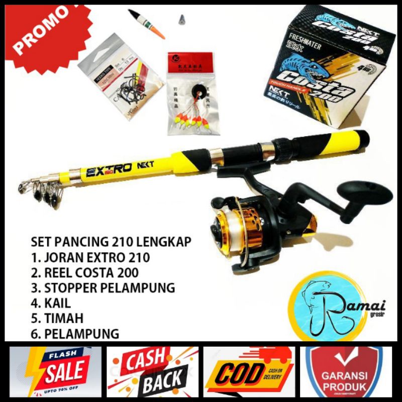 Joran Pancing Set Komplit Plus reel Joran Siap Pakai