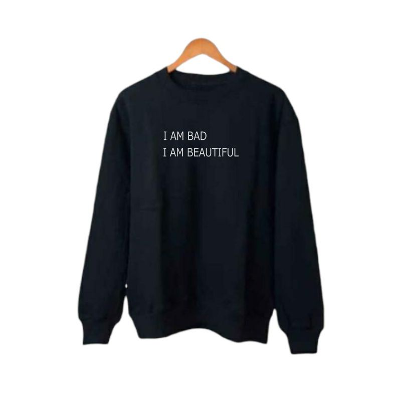 SWEATER POLOS PRIA/WANITA BASIC I AM BAD AM BEATIFUL