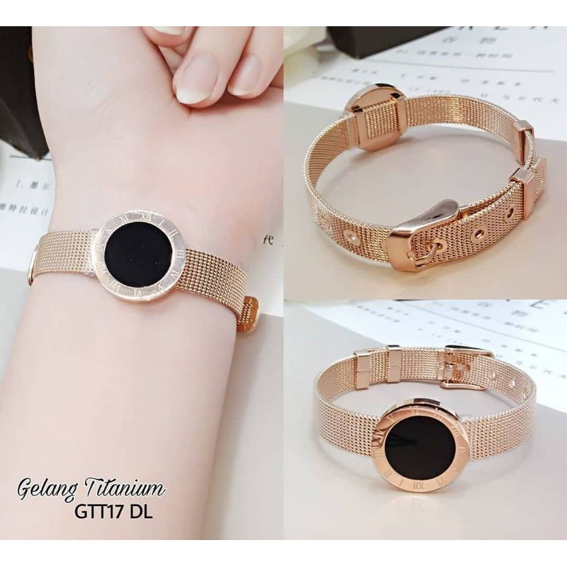 GELANG TITANIUM WANITA MODEL TERBARU GELANG WANITA BANDUL HITAM