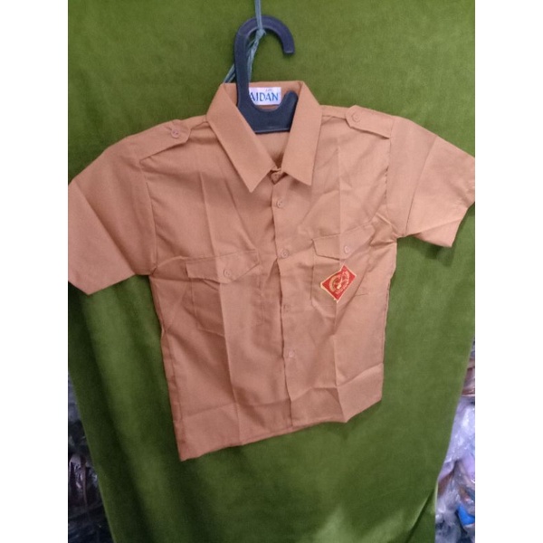 BAJU PRAMUKA LENGAN PENDEK/BAJU PRAMUKA MEREK SINGAPORE ZAIDAN MURAH/SERAGAM SEKOLAH