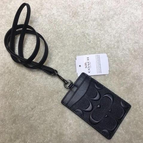 

Lanyard Coach Id Lanyard In Signature Embossed Black Original Coach Terlaris