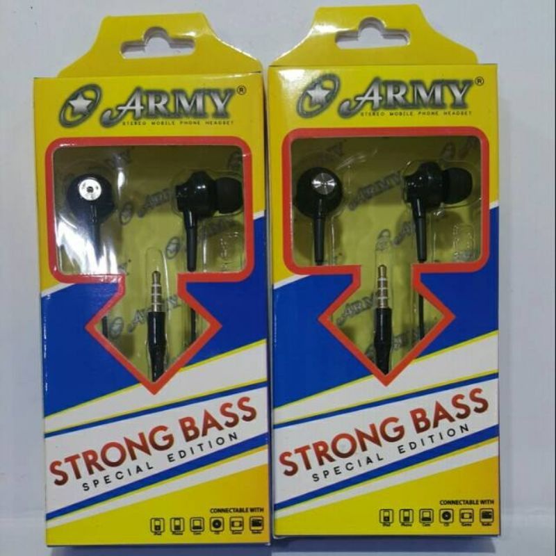 Headset Earphone Handsfree ARMY Setereo Strong Bass