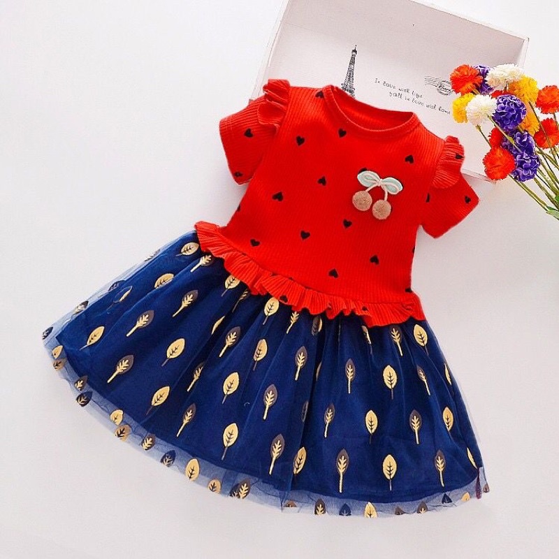 BARU! LIA022 - Dress 0-2 tahun Anak Perempuan Fashion Terlaris Baju Pesta Pergi Jalan