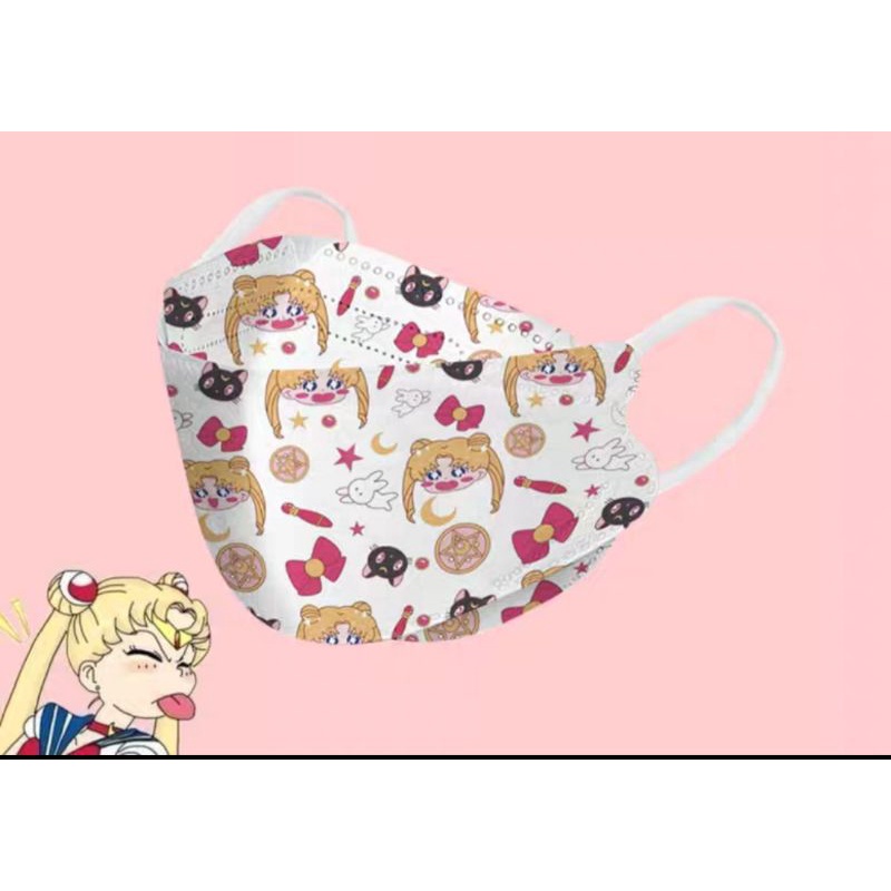 MASKER KF94 MASKER KOREA 4PLY DEWASA EARLOOP GAMBAR MOTIF ANIME JEPANG SAILORMOON