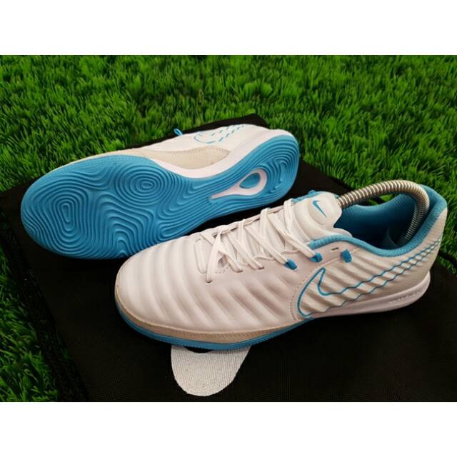 Sepatu Futsal Nike Tiempo LegendX VII Academy IC - White Blue Hero