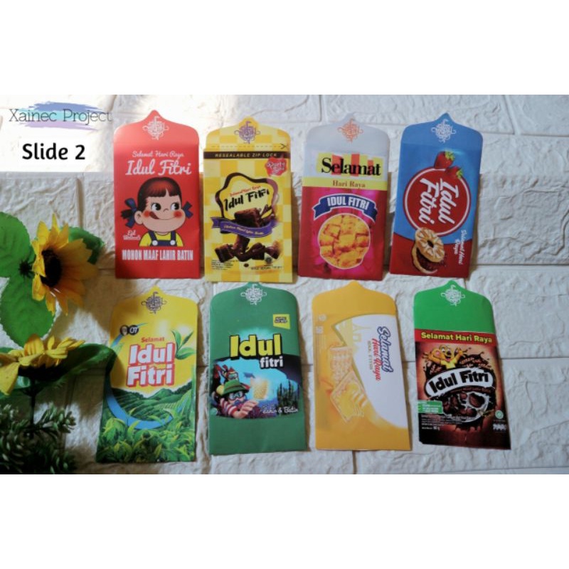 

( BISA PILIH MOTIF HARGA 1PAK ) Amplop Lebaran Idul Fitri aneka Snack isi 10 pcs pilih motif
