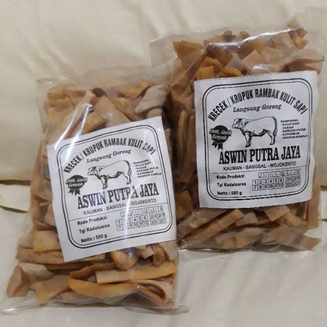 

[STIK 1/2KG] Krecek / Kerupuk / Krupuk Rambak / Jangek / Dorokdok kulit sapi asli 500gr