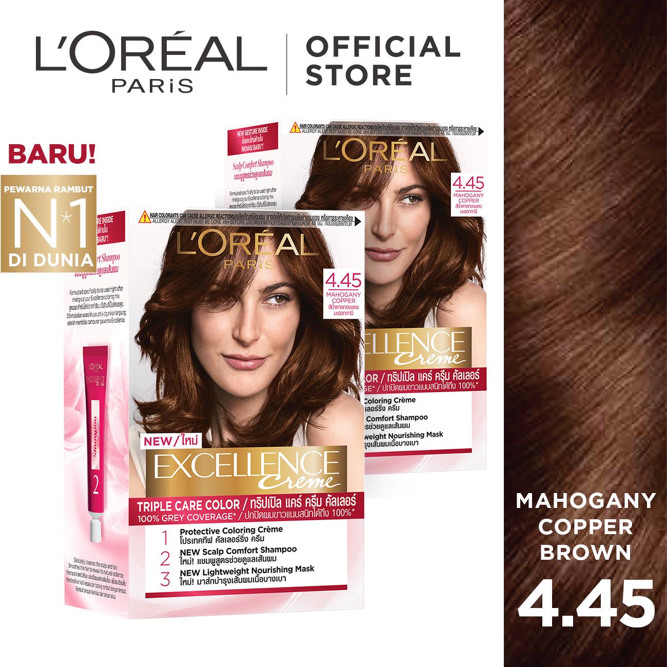  L Oreal  Paris Excellence  Creme  4 45 Cat  Rambut  Mahogany 