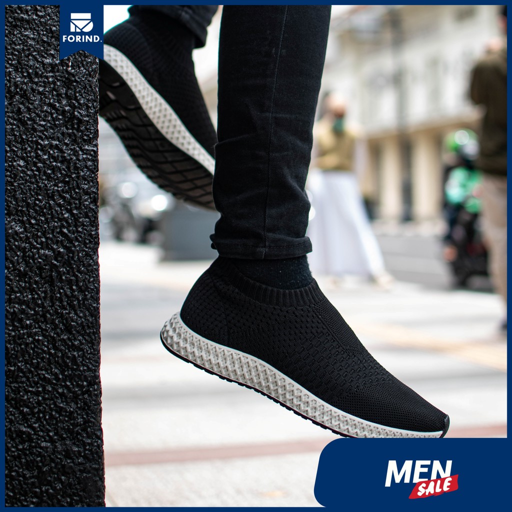 LEANDER BLACK |FORIND x Volve| Sepatu Sneakers PK OG Lari Knit Knitted Rajut Original Lokal Footwear