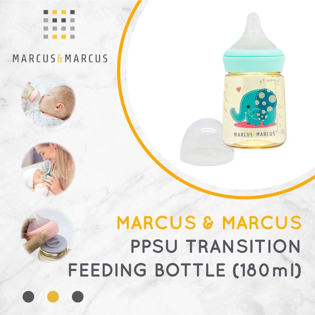 MARCUS &amp; MARCUS PPSU TRANSITION FEEDING BOTTLE 180ML