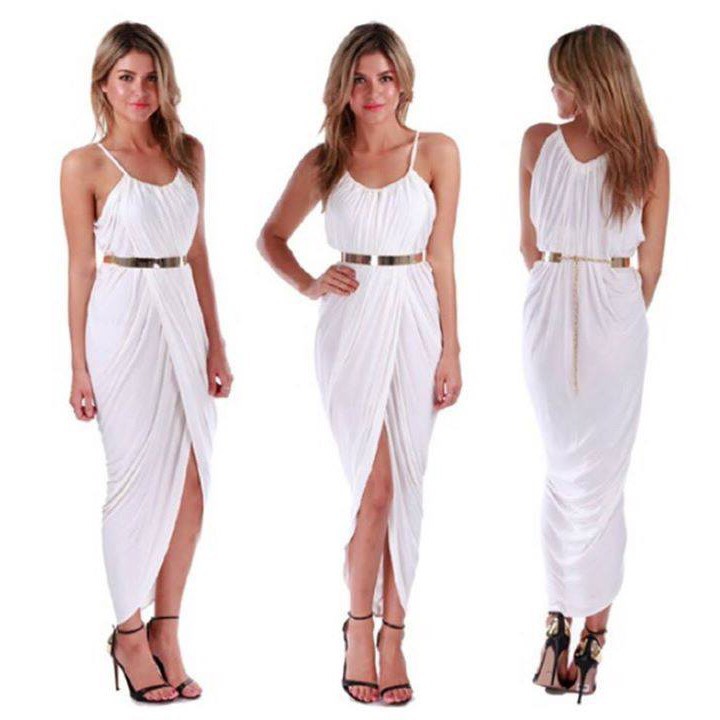 White beach long dress putih pantai