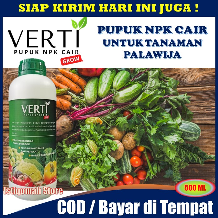 VERTI GROW 500ml Pupuk NPK Cair untuk Tanaman Palawija - Pupuk Semprot Tanaman Palawija Terbaik - Pupuk Cair untuk Tanaman Palawija yang Bagus Murah Terlaris - VERTIGROW Pupuk Terbaik untuk Tanaman Palawija