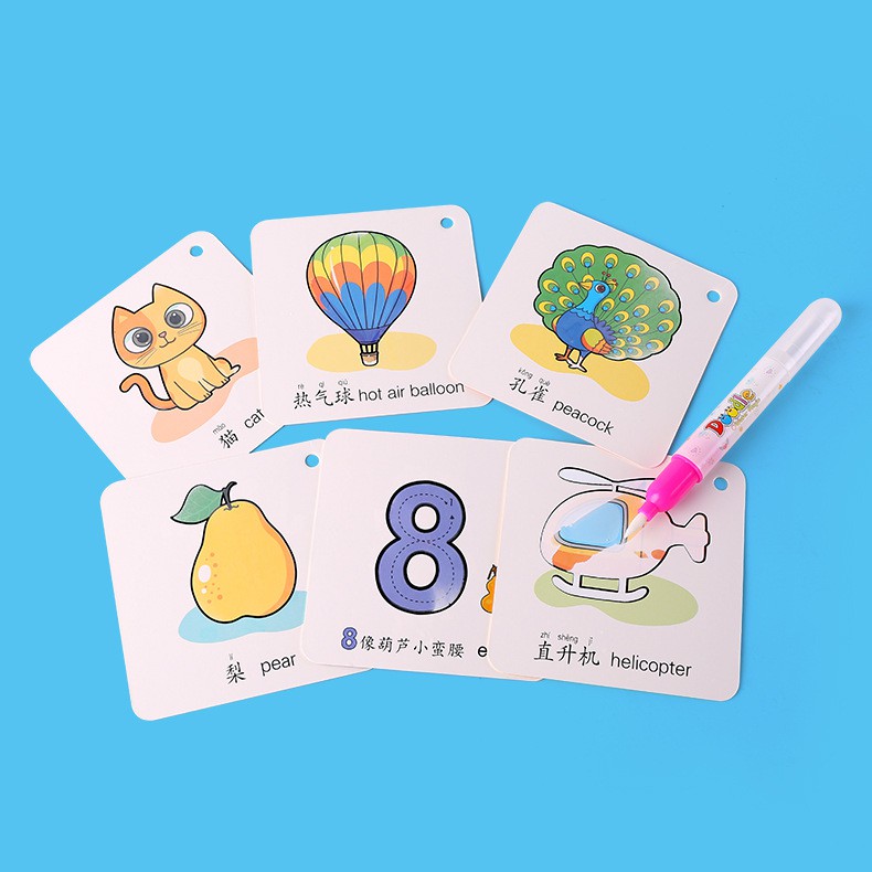 Reusable Flashcard / Water Magic Flash Card / Water Doodle Coloring Flashcards