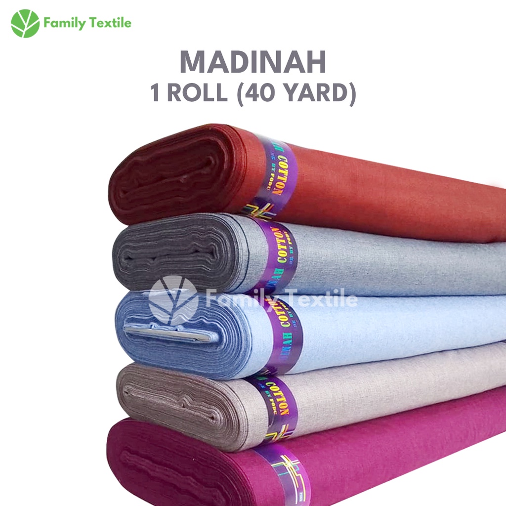 RK Kain Katun Madinah Fodu Cotton 1 Roll 40 Yard - Kain Madina Bahan Gamis Koko Kemeja (36.5 Meter)