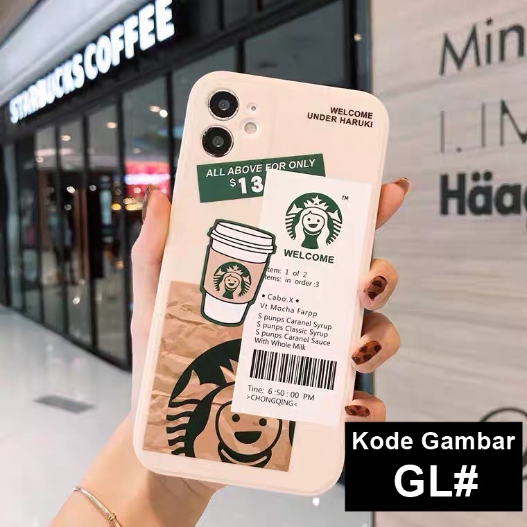 Case Oppo A3s A5s A12 A11K A52 A92 A53 A33 A54 A74 A95 F11 Pro Reno 4 5 A16 A15 A15s Starbucks Square Edge Soft Case-5