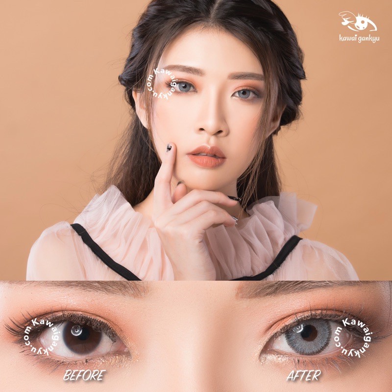 Kawai Gankyu softlens Dreamcolor matake gray (1botol)