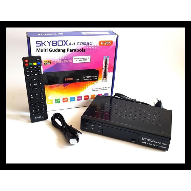 Promo  Receiver Skybox A1 Combo  Dvb S2 & T2 Hevc 265 Best Seller