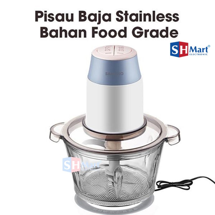 SAMONO Food Chopper Kaca Blender Multifungsi 1.8L Food Processor Penggiling Daging Sayur 2 Speed 350 WATT SW069 TERMURAH