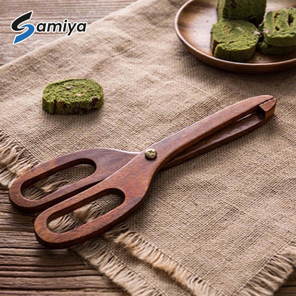 creative wooden kitchen food tong scissor / gunting kayu penjepit pencapit makanan roti snack gorengan cemilan / capitan kayu serbaguna / wood food tongs jepitan