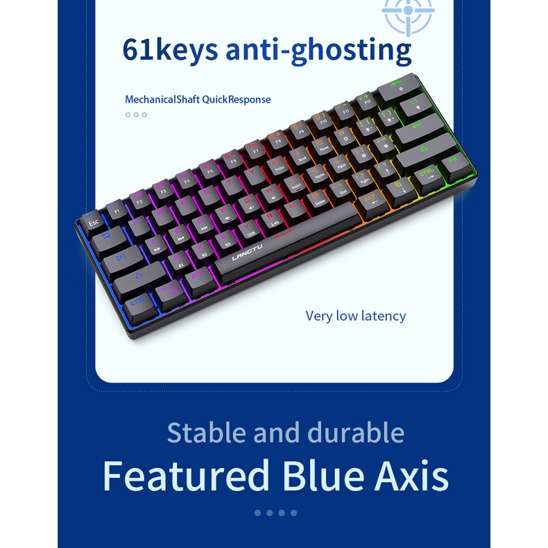 KEYBOARD Langtu 61-key RGB nirkabel 2.4G