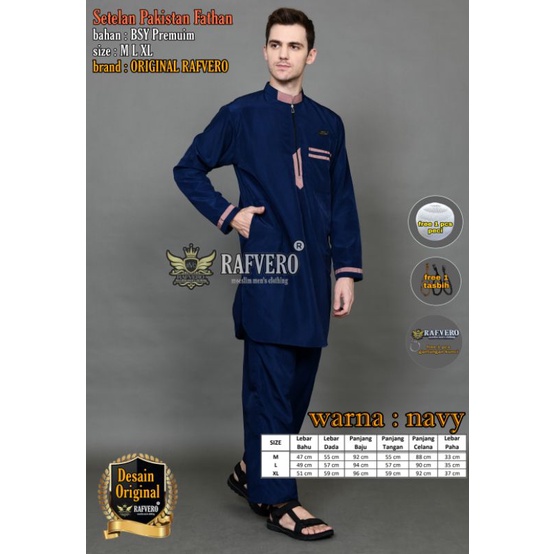 Setelan Baju Muslim Pakistan Fathan ORIGINAL RAFVERO